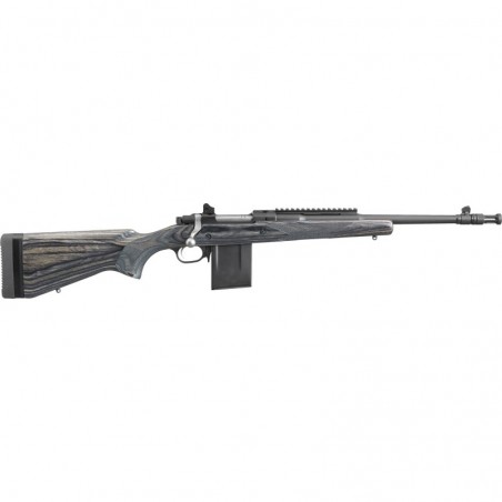 Ruger Gunsite Scout Rifle, Bolt-Action Rifle, 308 Win, 16.1" Barrel, Matte Black Finish, Alloy Steel, Black Laminate Stock, Adj