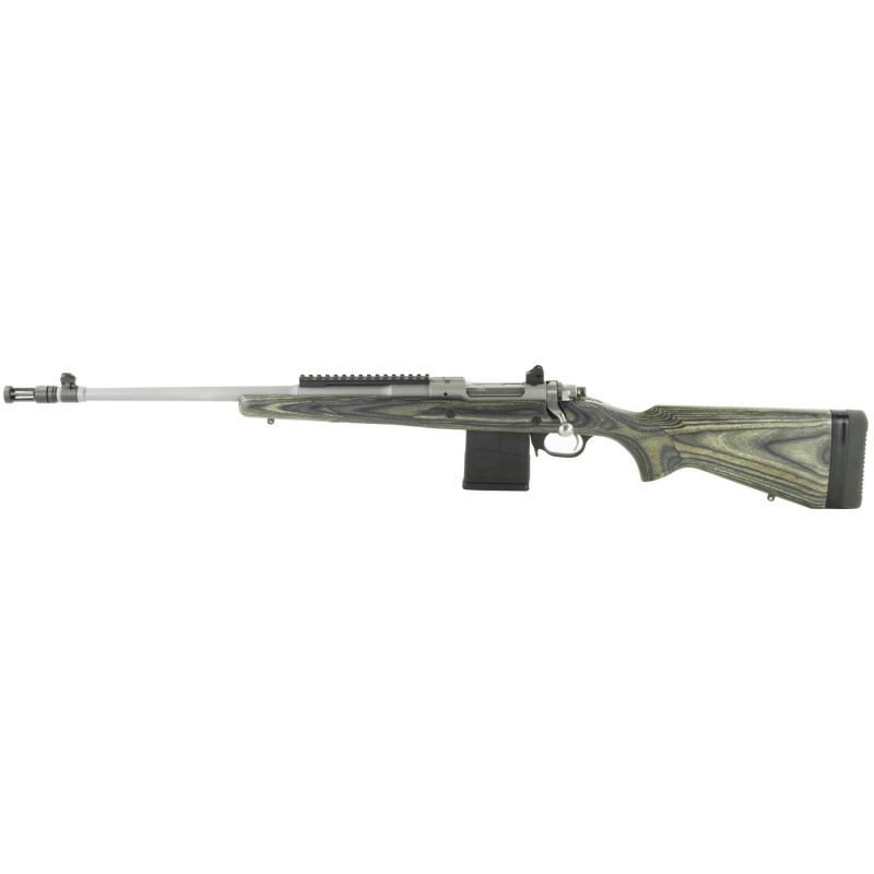 Ruger Gunsite Scout Rifle, Bolt-Action Rifle, 308 Win, 18.7" Barrel, Matte Stainless Finish, Stainless Steel, Black Laminate St