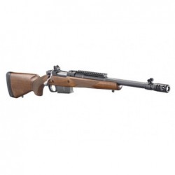 View 2 - Ruger Gunsite Scout Rifle, Bolt Action Rifle, 450 BUSHMASTER, 16.1" Barrel, Matte Black Finish, Walnut Stock, Adjustable Rear S