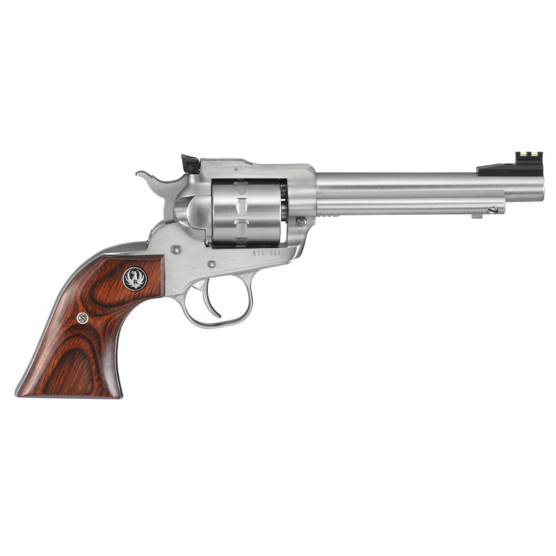 Ruger Single-Six Single-Ten, Single-Action Revolver, 22 LR, 5.5" Barrel, Satin Stainless Finish, Stainless Steel, Hardwood Gunf