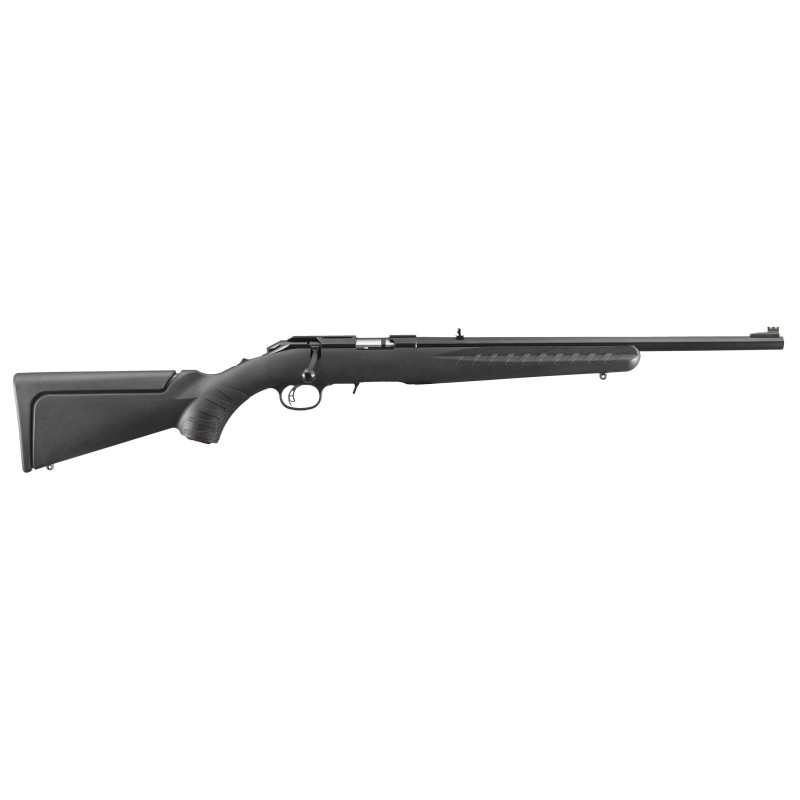 Ruger American Rimfire Compact, Bolt-Action Rifle, 22 LR, 18" Barrel, Satin Blued Finish, Alloy Steel, Black Composite Stock, A