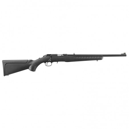 Ruger American Rimfire Compact, Bolt-Action Rifle, 17 HMR, 18" Barrel, Satin Blued Finish, Alloy Steel, Black Composite Stock,