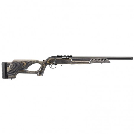 Ruger American Rimfire Target, Bolt Action, 22LR, 18" Threaded Target Barrel, Blue Finish, Laminated Thumbhole Stock, Flush Mou