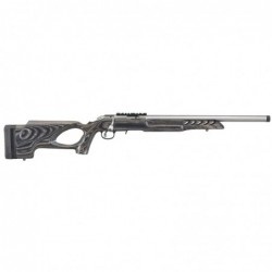View 1 - Ruger American Rimfire Target, Bolt-Action Rifle, 22 LR, 18" Threaded Barrel, 1/2x28 Thread Pitch, Satin Stainless Steel Finish