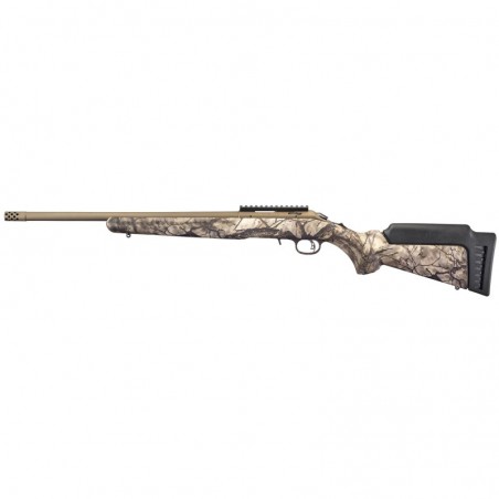 Ruger American Rimfire Standard, Bolt Action Rifle, 22 WMR, 18" Cold Hammer Forged Barrel, Threaded, 1:14 Twist, Camo Synthetic