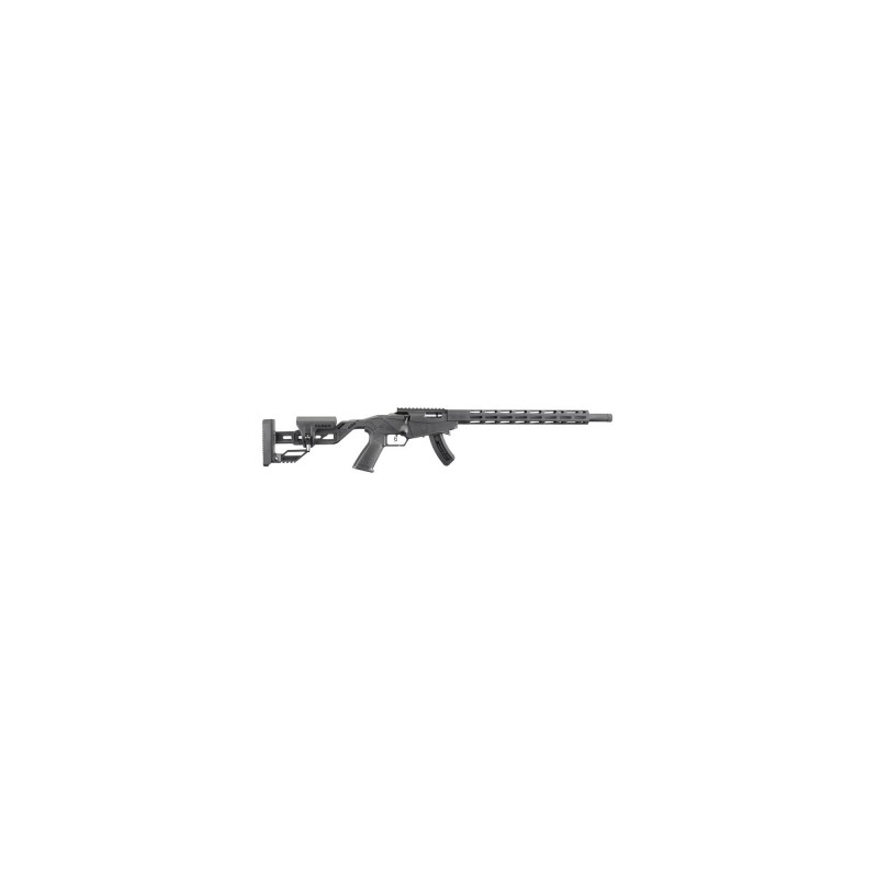 Ruger Precision Rimfire, Bolt Action Rifle, 22 LR, 18" Threaded Barrel, Black Finish, Molded One-piece Chassis, Adjustable Butt