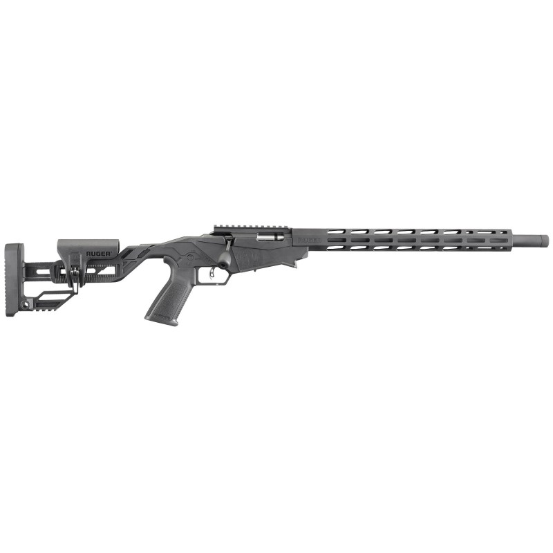 Ruger Precision Rimfire Bolt Action, 22LR, 18" Threaded Barrel, Black Finish, Molded One-piece Chassis and Adjustable Buttstock