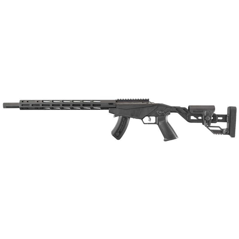 Ruger Precision Rimfire Bolt Action, 17 HMR, 18" Threaded Barrel, Black Finish, Molded One-Piece Chassis and Adjustable Buttsto