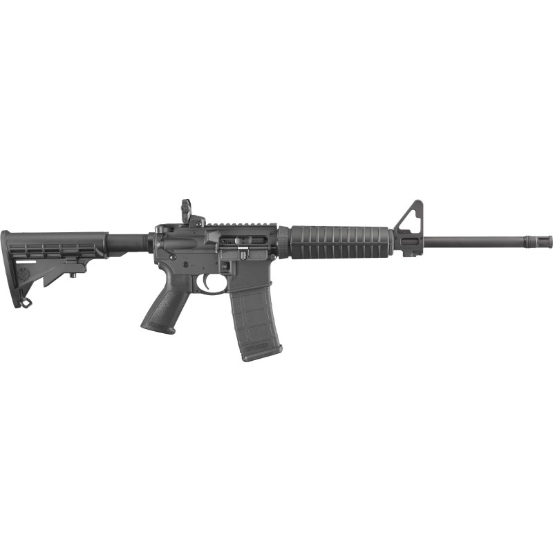 Ruger AR-556, Semi-automatic Rifle, 223 Rem/5.56NATO, 16.1" Threaded Barrel, 1/2" x 28 Thread Pitch, Anodized Finish, Black Col