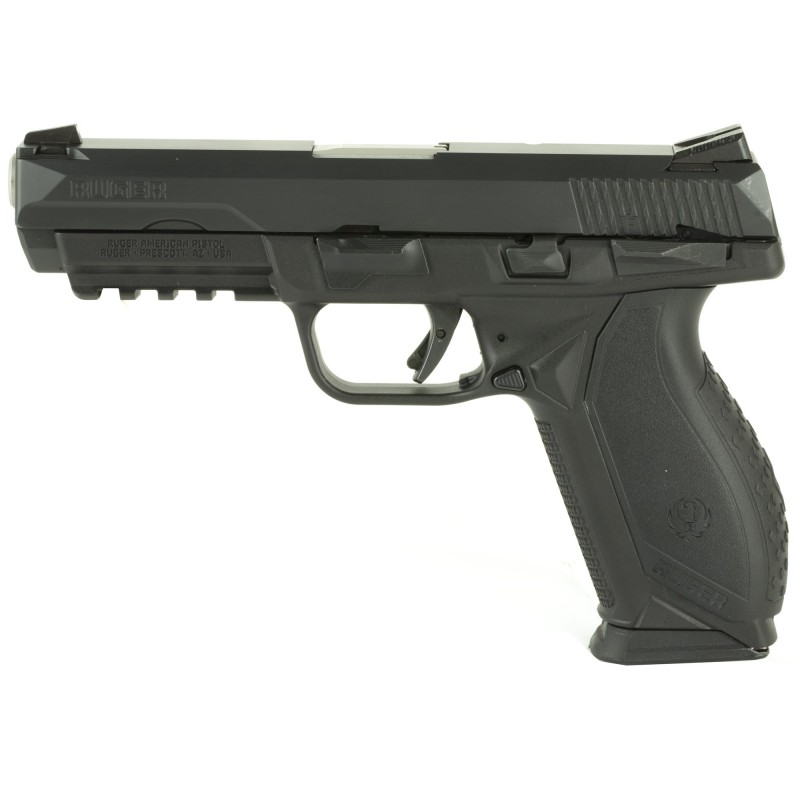 Ruger American, Semi-Automatic, Striker Fire Pistol, 45 ACP, 4.5" Barrel, Polymer Frame, Black Finish, Ambidextrous Safety & Sl