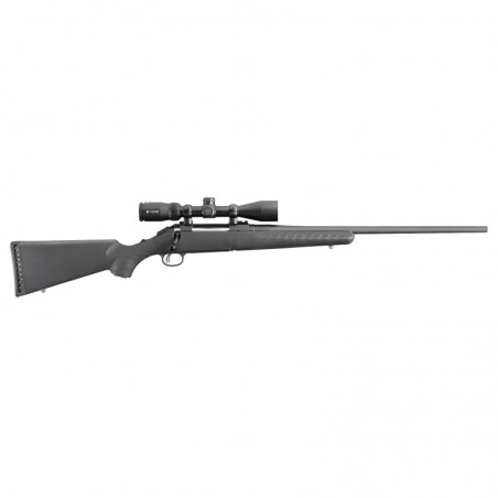 Ruger American, Bolt-Action Rifle, 308 Win, 22" Barrel, Matte Black Finish, Synthetic Stock, 4Rd, Vortex Crossfire II Scope, Ri