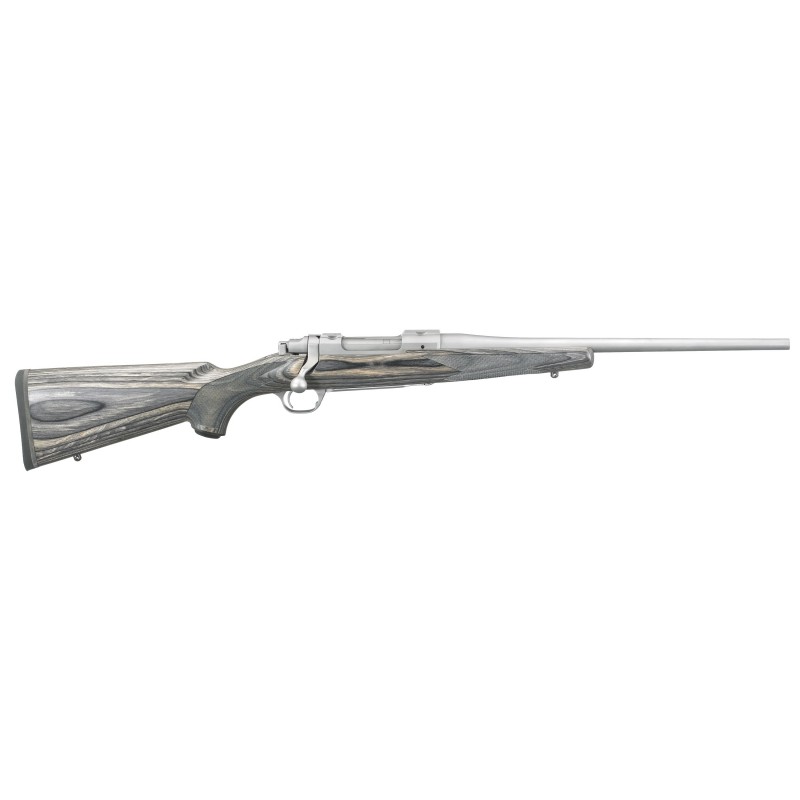 Ruger Hawkeye Laminate Compact, Bolt-Action Rifle, 308 Win, 16.5" Barrel, Hawkeye Matte Stainless Finish, Stainless Steel, Blac