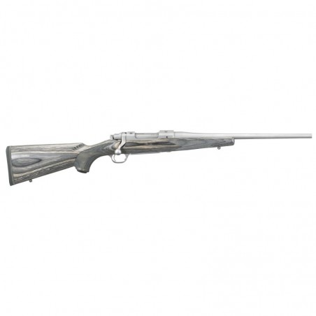 Ruger Hawkeye Laminate Compact, Bolt-Action Rifle, 308 Win, 16.5" Barrel, Hawkeye Matte Stainless Finish, Stainless Steel, Blac