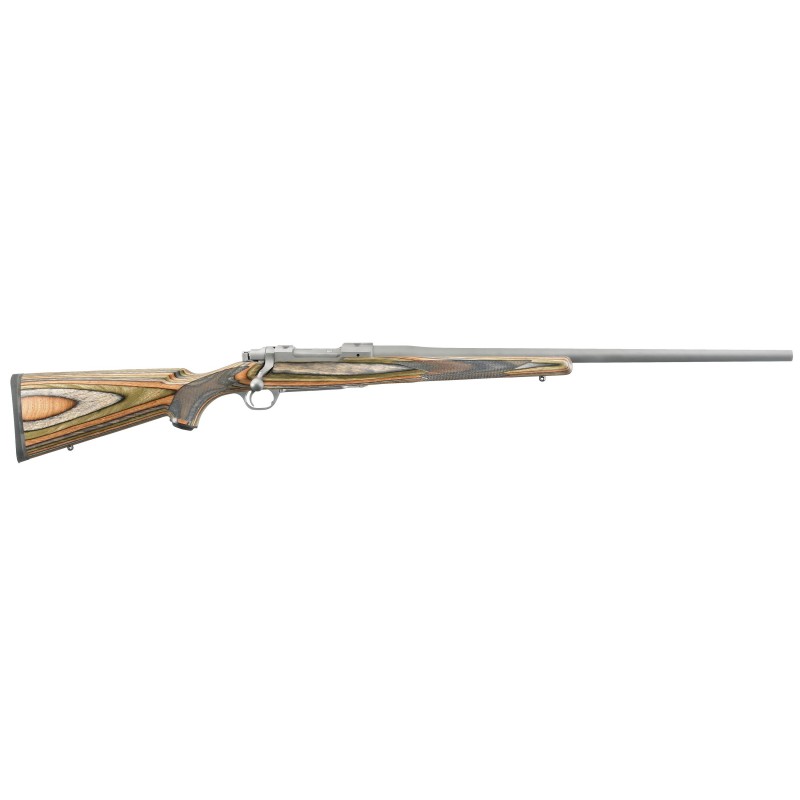Ruger Hawkeye, Predator, Bolt-Action Rifle, 204 Ruger, 24", Matte Stainless Steel, Green Mountain Laminate Stock, 5Rd, Includes