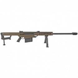 View 2 - Barrett 82A1, Semi-automatic, 50BMG, 29" Fluted Barrel, FDE Finish, Synthetic Stock, 10Rd, Carry Case, 1 Magazine, Monopod Incl