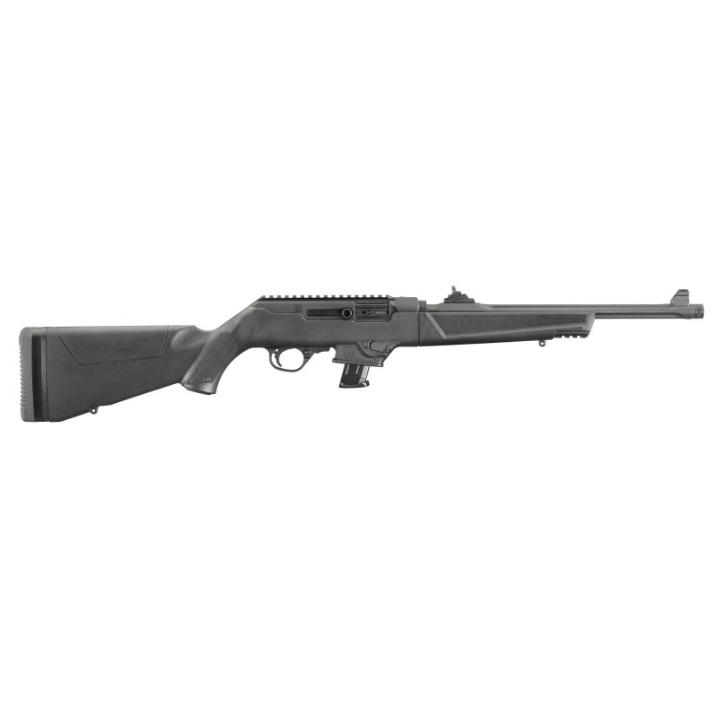 Ruger Pistol Caliber Carbine, Semi-automatic, Rifle, 9MM, 16.12" Heavy Barrel, Fluted and Threaded, Black Finish, Synthetic Sto