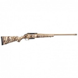 Ruger American Bolt-Action, 7MM08, 22" Barrel w/Muzzle Brake, Cerakote Bronze Finish, Go Wild Camo Synthetic Stock, Scope Base,