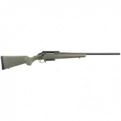 Ruger American Predator Rifle, Bolt-Action, 6mm Creedmoor, 22" Threaded Barrel, Matte Black Finish, Green Composite Stock, Scop