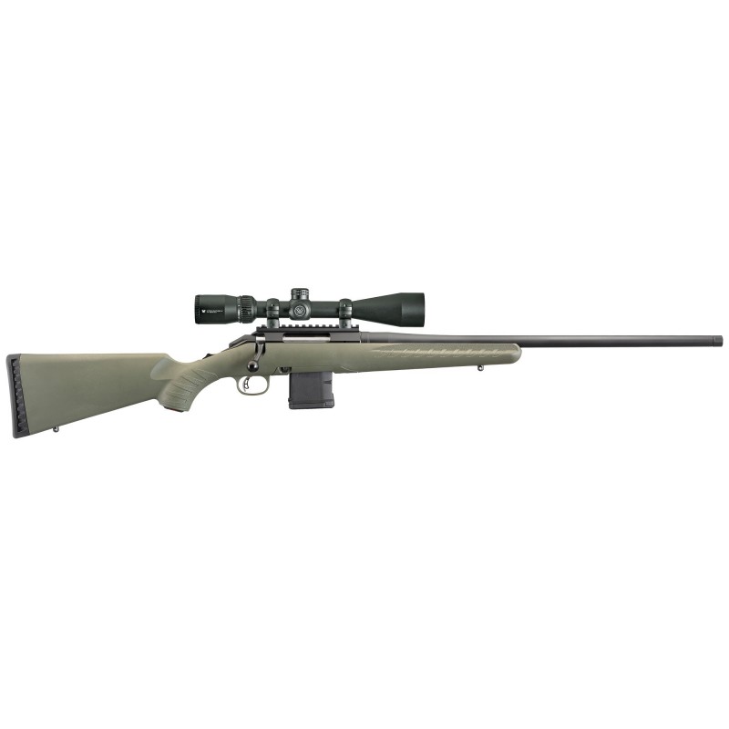 Ruger American Predator Rifle, Bolt-Action, 204 Ruger, 22" Threaded Barrel, Matte Black Finish, Moss Green Synthetic, w/Vortex