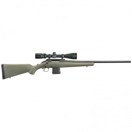 Ruger American Predator Rifle, Bolt-Action, 204 Ruger, 22" Threaded Barrel, Matte Black Finish, Moss Green Synthetic, w/Vortex