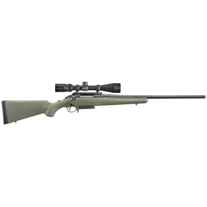 Ruger American Predator Rifle, Bolt-Action, 6.5 Creedmoor, 22" Threaded Barrel, Matte Black Finish, Moss Green Synthetic Stock,