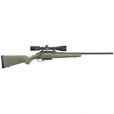 Ruger American Predator Rifle, Bolt-Action, 6.5 Creedmoor, 22" Threaded Barrel, Matte Black Finish, Moss Green Synthetic Stock,