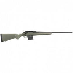 Ruger American Predator Rifle, Bolt-Action, 204 Ruger, 22" Threaded Barrel, Matte Black Finish, Green Composite Stock, Scope Ba