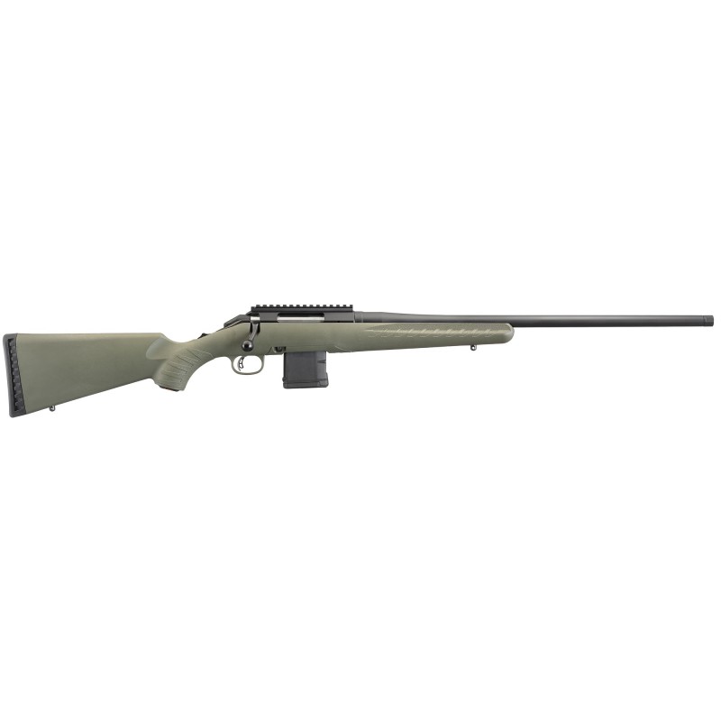 Ruger American Predator Rifle, Bolt-Action, 6.5 Creedmoor, 22" Threaded Barrel, Matte Black Finish, Green Composite Stock, Scop