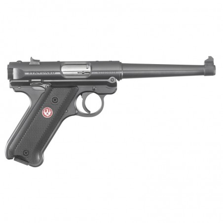 Ruger Mark IV, Standard, Semi-automatic, 22LR, 6" Barrel, Alloy Frame, Blue Finish, Checkered Synthetic Grips, 10Rd, 2 Mags, Fi