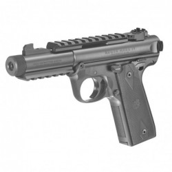 Ruger Mark IV Tactical, 22/45, Semi-automatic Pistol, 22 LR, 4.4" Threaded Barrel, Polymer Frame, Blued Finish, Checkered Grips