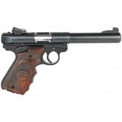 View 2 - Ruger Mark IV Target, Semi-automatic, 22LR, 5.5" Barrel, Alloy frame, Blue Finish, Laminate Grips, Bull Barrel, Adjustable Rear