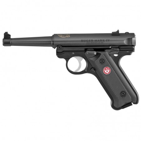 Ruger Mark IV Standard, Semi-automatic, Striker Fired, 22 LR, 4.75" Cold Hammer Forged Barrel, Aluminum Frame, Black Finish, Po