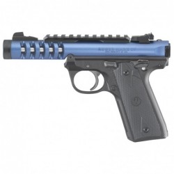 Ruger Mark IV Lite, 22/45, Semi-automatic Pistol, 22LR, 4.4" Threaded Barrel, Polymer Frame, Blue Anodized Finish, Checkered Gr