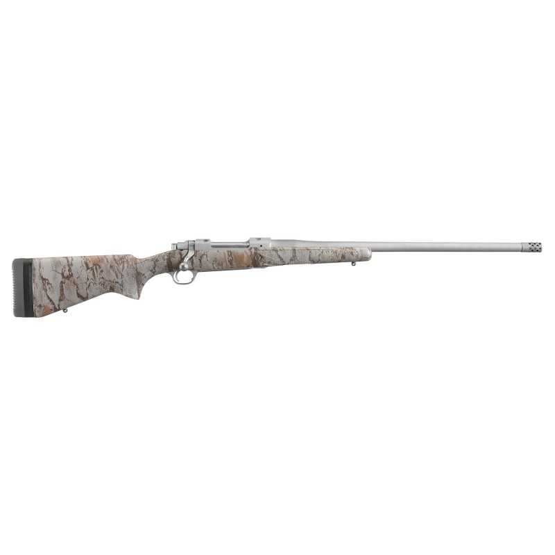 Ruger Hawkeye, FTW Hunter, Bolt Action, 6.5 Creedmoor, 24" Barrel, Hawkeye Matte Stainless Finish, Natural Gear Camo, Ruger Muz