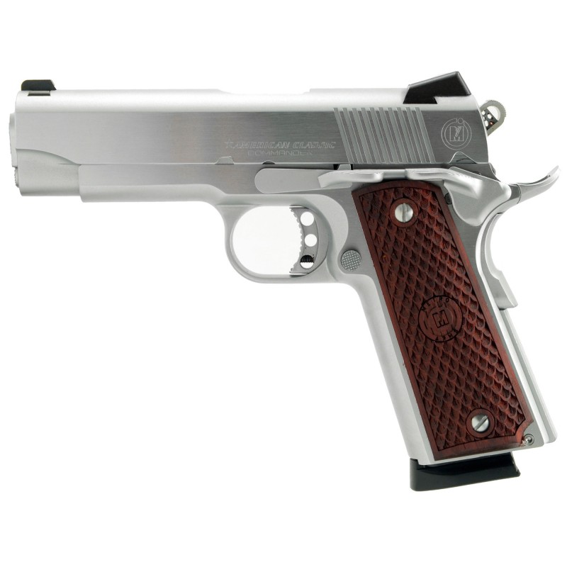 American Classic American Classic Commander, Semi-automatic, 9MM, 4.25", Steel Frame, Hard Chrome, Wood, 8 Rounds ACC9C