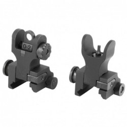 Samson Manufacturing Corp. Iron Sights, Fits Picatinny, Black, Front/Rear A2 Folding Sights, 6061 Aluminum, Mil-Spec Hardcoat A