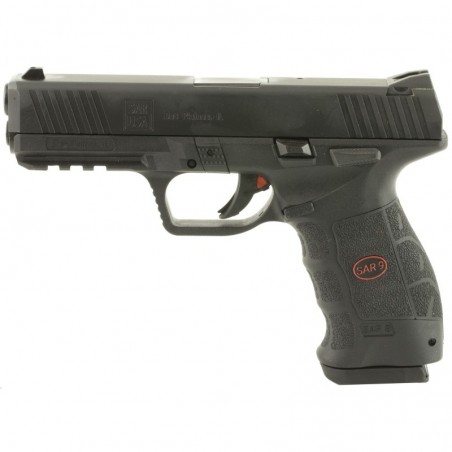 SAR USA SAR9, Semi-automatic, Striker Fired Pistol, 9MM, 4.4" Barrel, Polymer Frame, Black Finish, 17Rd, 2 Magazines SAR9BL