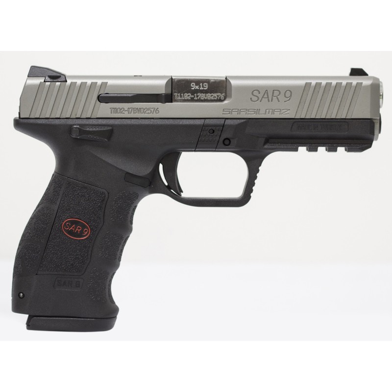 SAR USA SAR9, Semi-automatic, Striker Fired Pistol, 9MM, 4.4" Barrel, Polymer Frame, Stainless Finish, 17Rd, 2 Magazines SAR9ST