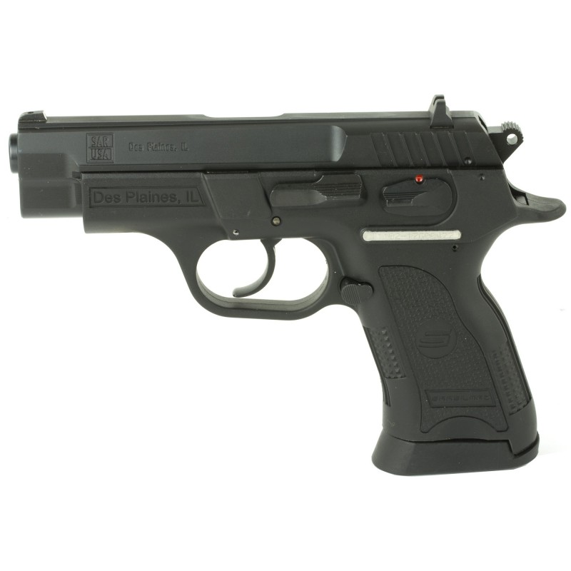 SAR USA B6C, Semi-automatic, DA/SA, Compact, 9MM, 3.8" Barrel, Polymer Frame, Black Finish, 13Rd, 2 Magazines B69CBL