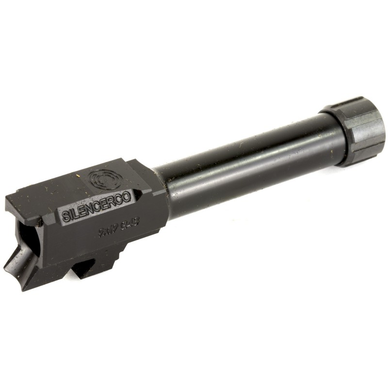 SilencerCo Threaded Barrel, 9MM, For Glock 43, Black, 1/2x28 TPI AC1726