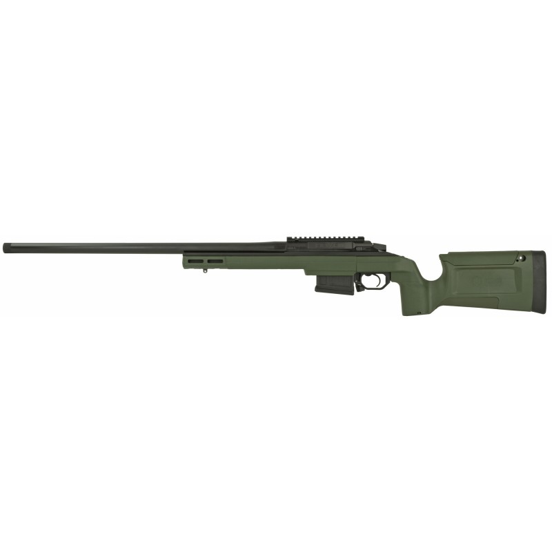 Seekins Precision HAVAK BRAVO, Bolt Action Rifle, 6.5PRC, 24" 5R Match Grade Barrel, Black Cerakote Finish, KRG Green Bravo Sto