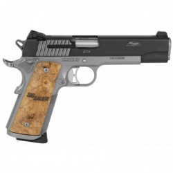 View 2 - Sig Sauer 1911 STX, Full Size Semi-automatic Pistol, 45 ACP, 5" Barrel, Steel Frame, Reverse Two-Tone Finish, Burled Maple Grip