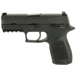 Sig Sauer P320 Compact, Striker Fired, Compact, 9MM, 3.9" Barrel, Polymer Frame, Black Finish, Night Sights, Manual Safety, 10R