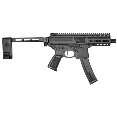 Sig Sauer MPX, Semi-automatic, 9MM, 4.5" Barrel, Aluminum Receiver, Black Finish, Pistol Brace, 30Rd, 1 Magazine PMPX-4B-9