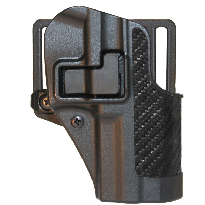 BLACKHAWK CQC SERPA Holster With Belt and Paddle Attachment, Fits Ruger SR9, Right Hand, Carbon Fiber, Black 410041BK-R