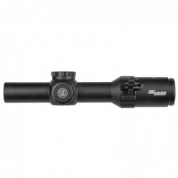 Sig Sauer TANGO4 Rifle Scope, 1-4X24mm, 30mm, FFP, 300 Blk Horseshoe Illuminated Reticle, Black, 0.5 MOA Adjustments, Black Fin