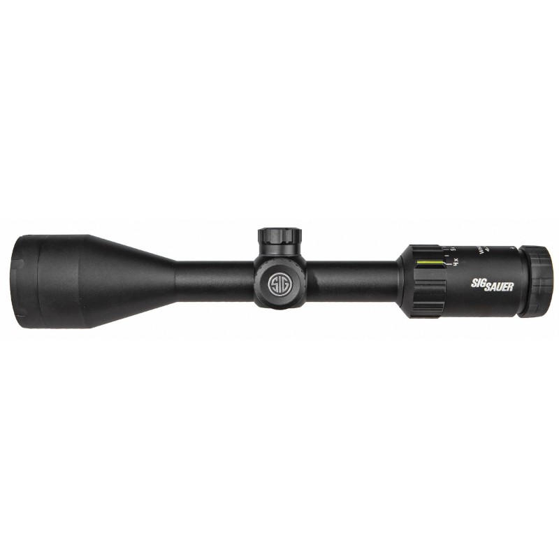 Sig Sauer Whiskey3 Rifle Scope, 4-12X50mm, 1", SFP, BDC-1 Quadplex Reticle, 0.25 MOA Adjustments, Black Finish SOW34203