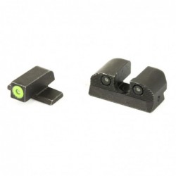 Sig Sauer XRay, Round Notch, Sight, #8 Front Sight, #8 Rear Sight, Sig P224. P226 9MM, P228, P229, P239, Green w/White Outline,