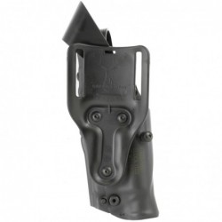 View 2 - Safariland Model 6360 ALS/SLS Mid-Ride Level III Retention Duty Holster, Fits Glock 17/22 with Light, Right Hand, Plain Black F